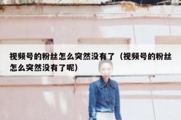 视频号的粉丝怎么突然没有了（视频号的粉丝怎么突然没有了呢）