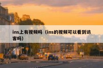 ins上有视频吗（ins的视频可以看到访客吗）