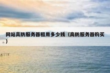 网站高防服务器租用多少钱（高防服务器购买）