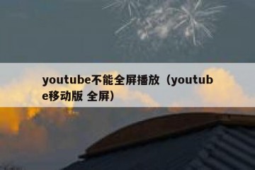 youtube不能全屏播放（youtube移动版 全屏）