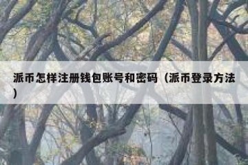派币怎样注册钱包账号和密码（派币登录方法）
