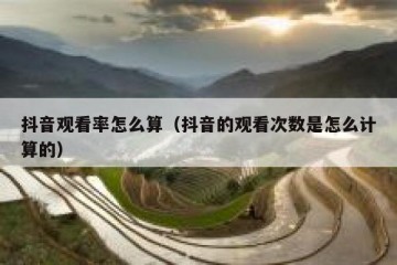 抖音观看率怎么算（抖音的观看次数是怎么计算的）