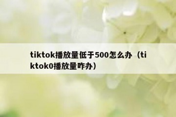 tiktok播放量低于500怎么办（tiktok0播放量咋办）
