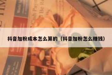 抖音加粉成本怎么算的（抖音加粉怎么赚钱）