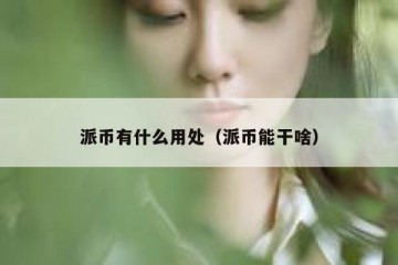 派币有什么用处（派币能干啥）