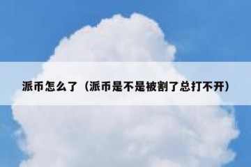 派币怎么了（派币是不是被割了总打不开）