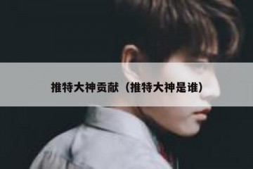 推特大神贡献（推特大神是谁）