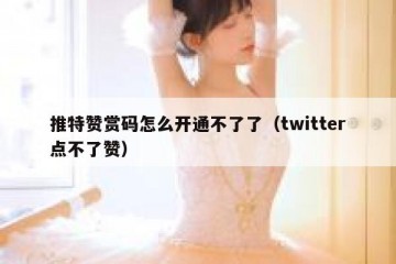 推特赞赏码怎么开通不了了（twitter点不了赞）