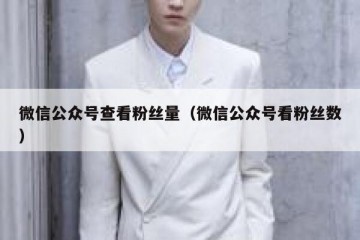 微信公众号查看粉丝量（微信公众号看粉丝数）