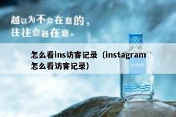 怎么看ins访客记录（instagram怎么看访客记录）