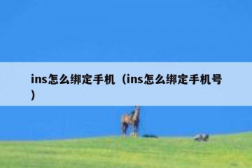 ins怎么绑定手机（ins怎么绑定手机号）