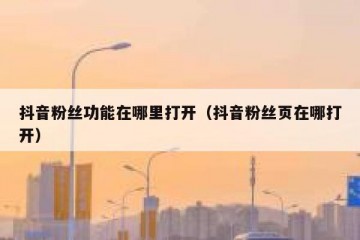 抖音粉丝功能在哪里打开（抖音粉丝页在哪打开）
