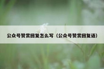 公众号赞赏回复怎么写（公众号赞赏回复语）