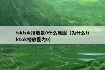 tiktok播放量0什么原因（为什么tiktok播放量为0）
