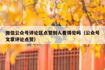 微信公众号评论区点赞别人看得见吗（公众号文章评论点赞）