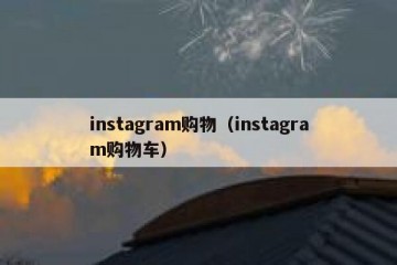 instagram购物（instagram购物车）