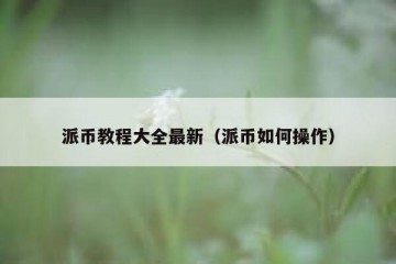 派币教程大全最新（派币如何操作）