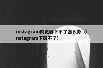 instagram浏览器下不了怎么办（instagram下载不了）