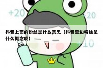 抖音上面的粉丝是什么意思（抖音里边粉丝是什么概念啊）