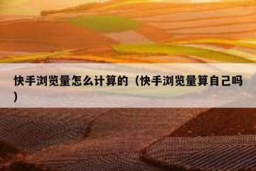 快手浏览量怎么计算的（快手浏览量算自己吗）