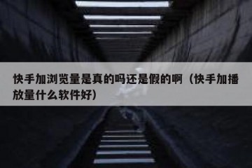 快手加浏览量是真的吗还是假的啊（快手加播放量什么软件好）