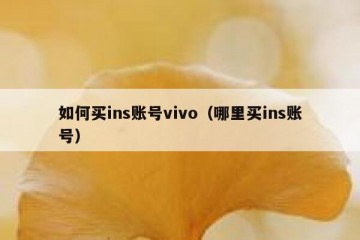 如何买ins账号vivo（哪里买ins账号）
