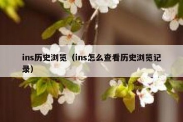 ins历史浏览（ins怎么查看历史浏览记录）