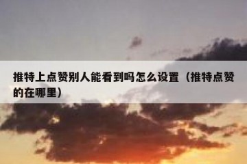 推特上点赞别人能看到吗怎么设置（推特点赞的在哪里）