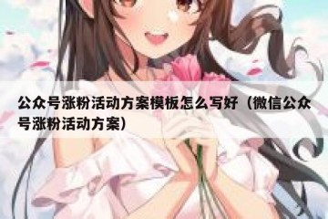 公众号涨粉活动方案模板怎么写好（微信公众号涨粉活动方案）