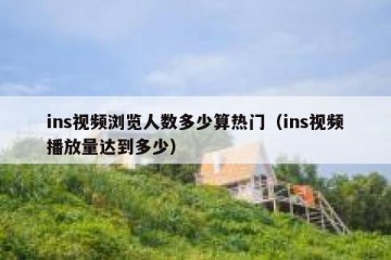 ins视频浏览人数多少算热门（ins视频播放量达到多少）