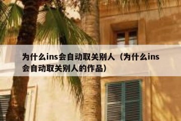 为什么ins会自动取关别人（为什么ins会自动取关别人的作品）