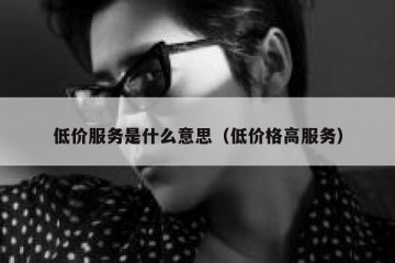 低价服务是什么意思（低价格高服务）