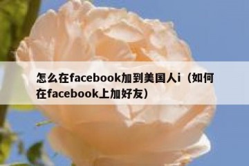 怎么在facebook加到美国人i（如何在facebook上加好友）