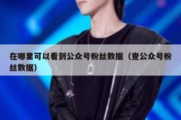 在哪里可以看到公众号粉丝数据（查公众号粉丝数据）