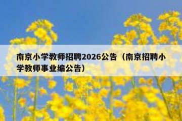 南京小学教师招聘2026公告（南京招聘小学教师事业编公告）