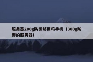 服务器200g防御够用吗手机（300g防御的服务器）