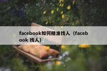 facebook如何精准找人（facebook 找人）