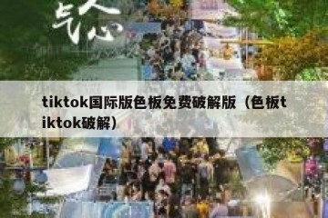 tiktok国际版色板免费破解版（色板tiktok破解）