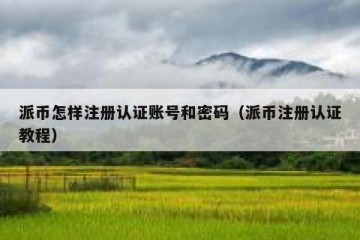 派币怎样注册认证账号和密码（派币注册认证教程）