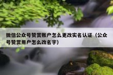 微信公众号赞赏账户怎么更改实名认证（公众号赞赏用户怎么改名字）