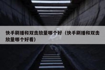 快手刷播和双击放量哪个好（快手刷播和双击放量哪个好看）