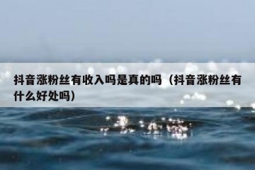 抖音涨粉丝有收入吗是真的吗（抖音涨粉丝有什么好处吗）