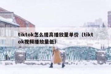 tiktok怎么提高播放量单价（tiktok视频播放量低）