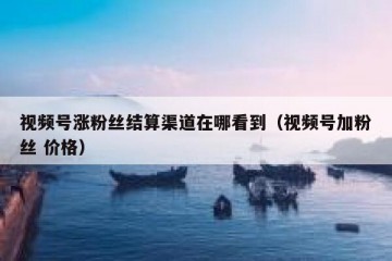 视频号涨粉丝结算渠道在哪看到（视频号加粉丝 价格）