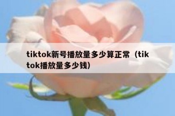 tiktok新号播放量多少算正常（tiktok播放量多少钱）