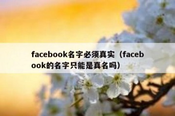 facebook名字必须真实（facebook的名字只能是真名吗）