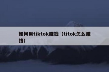 如何用tiktok赚钱（titok怎么赚钱）