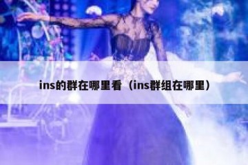 ins的群在哪里看（ins群组在哪里）