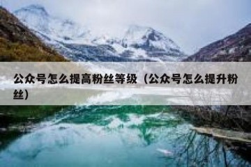 公众号怎么提高粉丝等级（公众号怎么提升粉丝）