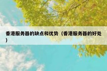 香港服务器的缺点和优势（香港服务器的好处）